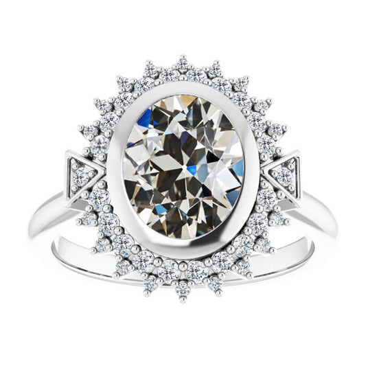 natural round diamond 4.50ct ring front view
