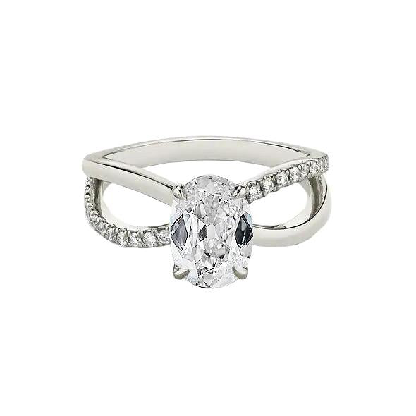 White Gold Engagement Ring Old Miner Diamonds