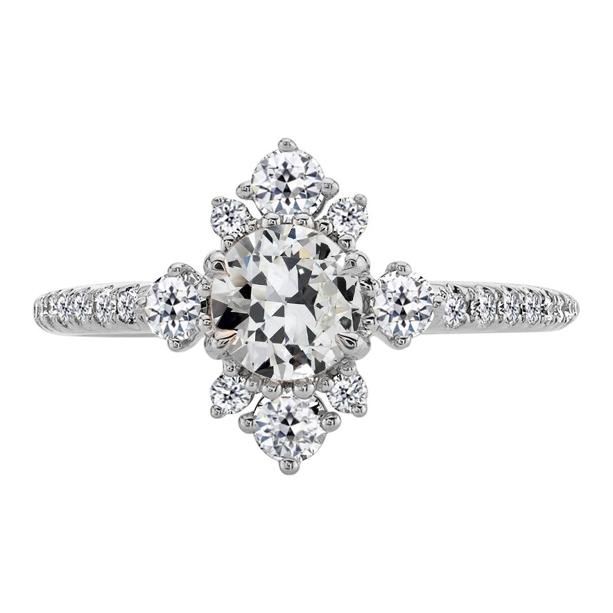 White Gold Round Diamond Old Cut Wedding Ring 4 Carats