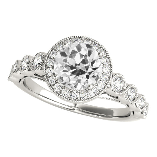 natural round diamond 3.50ct ring front view
