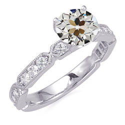 Genuine   White Gold Round Old Cut Diamond Anniversary Ring 4.50 Carats