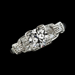 White Gold Round Old Mine Cut Real Natural Earth Mined Diamond Ring Vintage Style 3 Carats