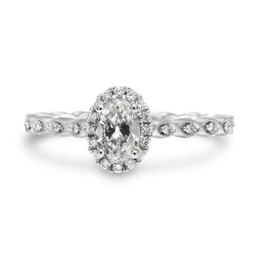 natural round diamond 4ct ring front view