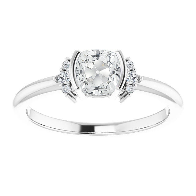 stylish White Gold Wedding Ring Old Miner