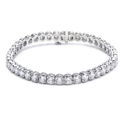 White Gold 10K Round Lab Grown Diamond Tennis Bracelet 10.10 Ct Jewelry