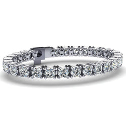 White Gold 10K Round Prong 4 Carats Setting Lab Grown Diamond Tennis Bracelet