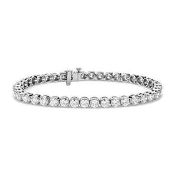 White Gold 12 Carats Lab Grown Diamond Tennis Bracelet Fine Jewelry