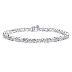 White Gold 7.05 Ct Round Cut Lab Grown Mined Diamonds Tennis Bracelet