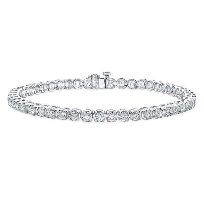 White Gold 7.05 Ct Round Cut Lab Grown Mined Diamonds Tennis Bracel