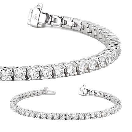 White Gold Beautiful & Nice Round Lab Grown Diamond Tennis Bracelet 8.10 Ct