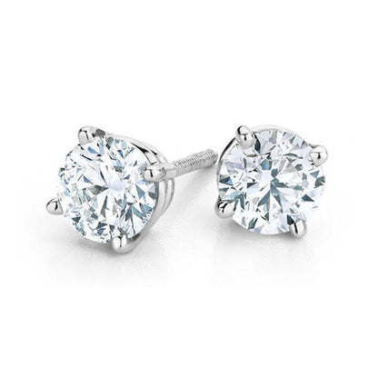 White Gold GIA Certified Lab Grown Diamond Lady Stud Earring 4 Carats