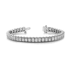 White Gold Princess Cut Channel Set 10.50 Carats Tennis Bracelet Natural Earth Mined Diamond