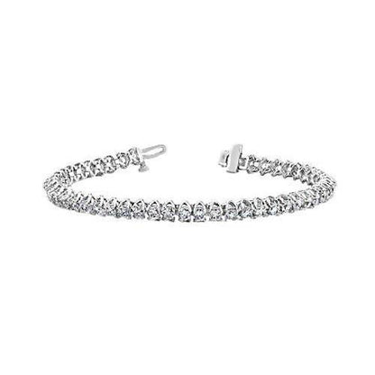 White Gold Prong Setting Lab Grown Diamond Tennis Bracelet 7.65 Carats