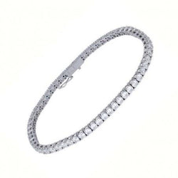 White Gold Round Cut Lab Grown Diamond Tennis Bracelet 6 Carats