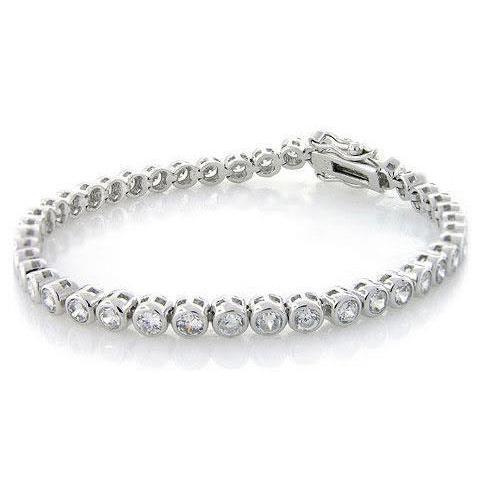 White Gold 14K Round Lab Grown Diamond Tennis Bracelet Women Jewelry 12 Ct
