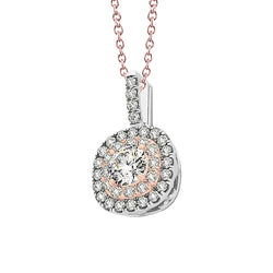 White and Rose Gold Round Diamond Without Chain Pendant 1.25 Carats Necklace New