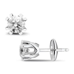Women Criss Cross Solitaire Earring 3 Ct Round Brilliant Cut Lab Grown Diamond White Gold