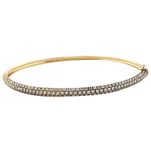Women Diamond Bangle 4.50 Carats Yellow Gold 14K Jewelry New