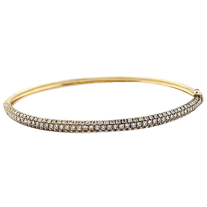 Women Diamond Bangle 4.50 Carats Yellow Gold 14K Jewelry New