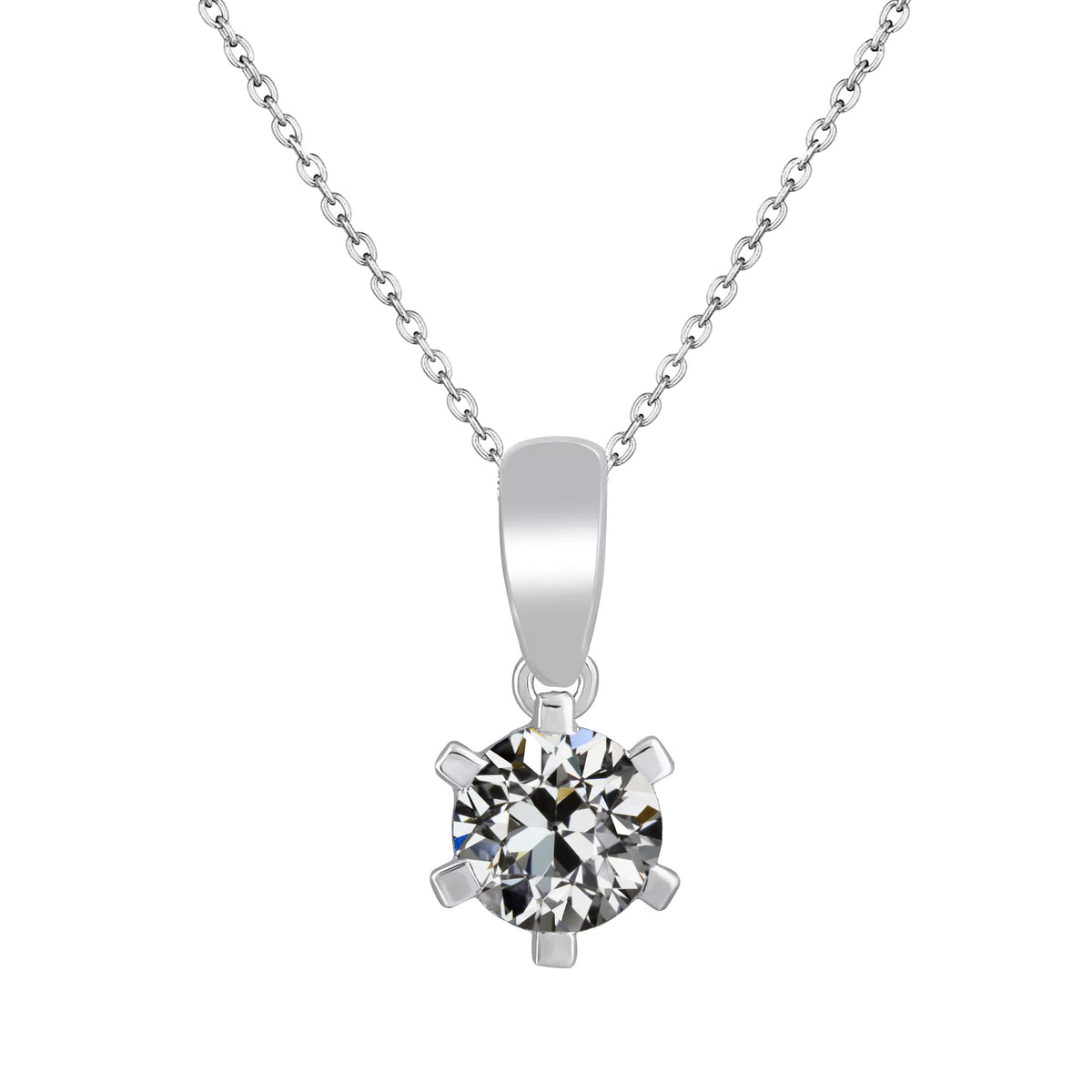 natural round diamond 1.50ct pendant front view