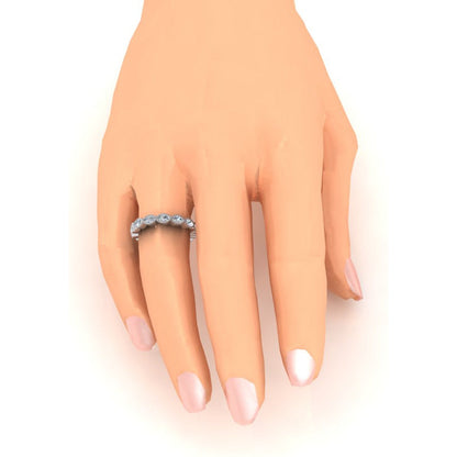 Marquise Diamond Eternity Gold Band With Milgrain