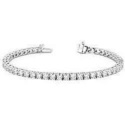 Women Round Cut Natural Earth Mined Diamond Tennis Bracelet Solid White Gold 14K 7.20 Ct