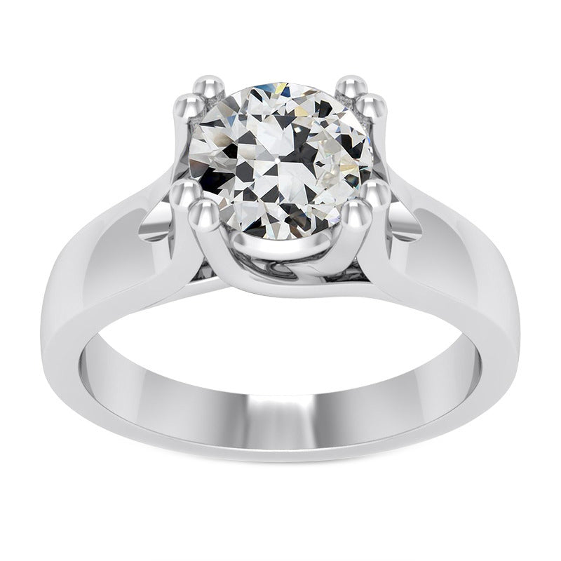natural round diamond 2.50ct ring front view