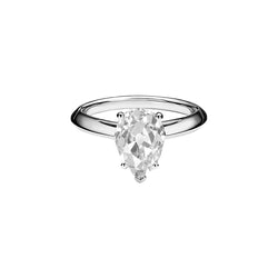 Women Solitaire Ring Pear Old Mine Cut Diamond 2 Carats