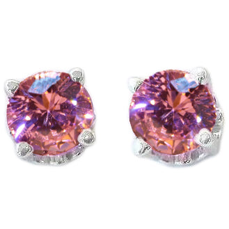 Women Studs Earring Round Cut 4 Carats Sapphire White Gold 14K