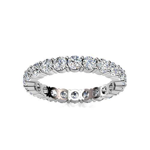 Women Natural Earth Mined Diamond Eternity Engagement Band 3.50 Carats White Gold 14K