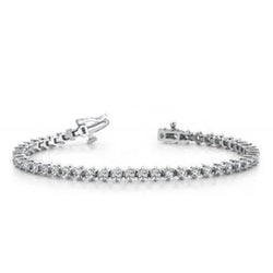 Women Round Lab Grown Diamond Tennis Bracelet 8.16 Carats White Gold 10K