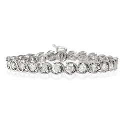 Women Round Natural Diamond Tennis Bracelet White Gold 6.25 Carats