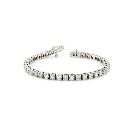 Women Tennis Bracelet 14 Ct. Round Cut Lab Grown Diamonds White Gold