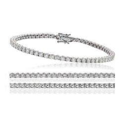 Women Tennis Bracelet 6.50 Carats Round Small Lab Grown Diamonds White Gold