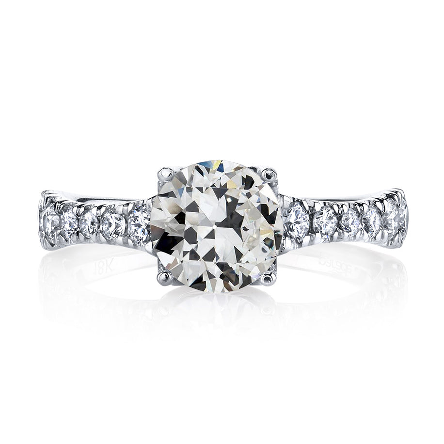  Unique Lady’s Style White Sparkling Engagement White gold    Women’s Anniversary Ring Old Miner Cut Diamond