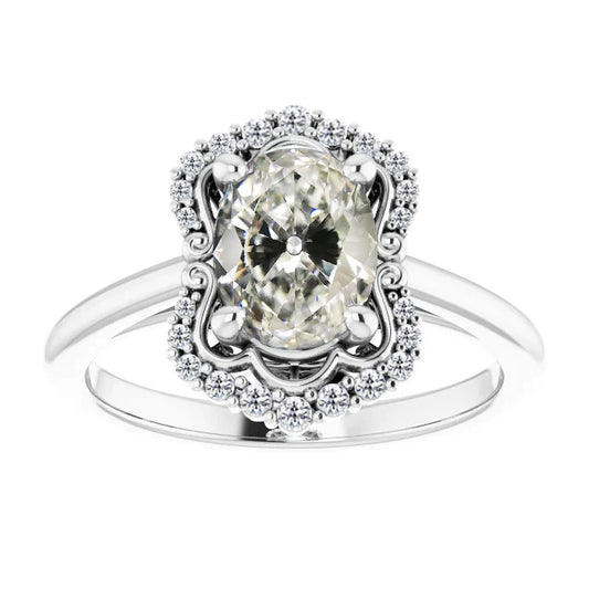 natural round diamond 4ct ring front view