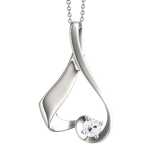 Women’s Diamond Heart Pendant Old Miner Cut