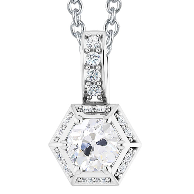 Women’s Diamond Pendant Halo Old Miner