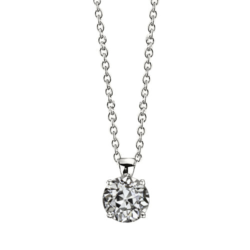 natural round diamond 1ct pendant front view