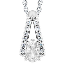 Women’s Natural Earth Mined Diamond Pendant Slide Jewelry Oval Old Cut 5.50 Carats