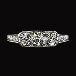 Real  Women’s Engagement Ring Old Mine Cut Diamond 3.75 Carats Gold Jewelry