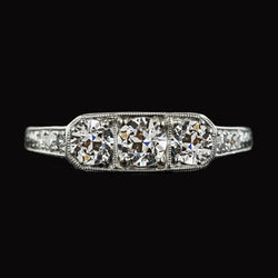 Women’s Engagement Ring Old Mine Cut Real Natural Earth Mined Diamond 3.75 Carats Gold Jewelry