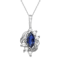 Women’s Fancy Pendant Marquise Blue Sapphire & Diamond 2.25 Carats