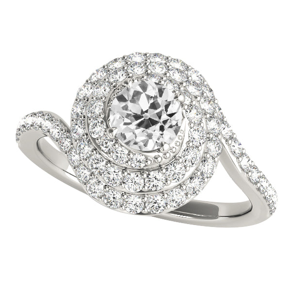 Old Cut Round Halo Diamond Ring