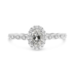 Women’s Halo Anniversary Ring Oval Old Mine Cut Natural Earth Mined Diamond 3.50 Carats