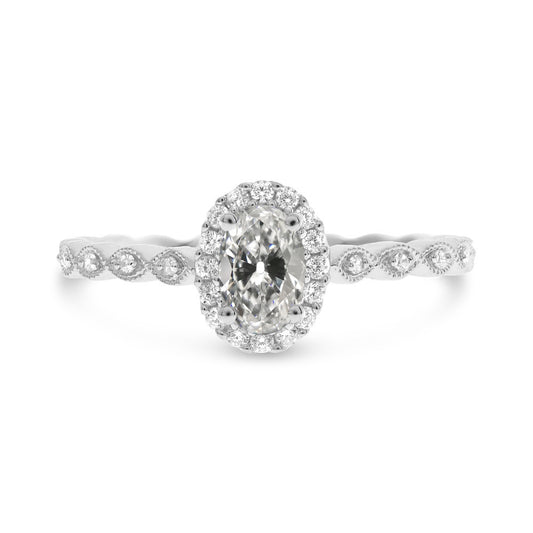 natural round diamond 3.50ct ring front view