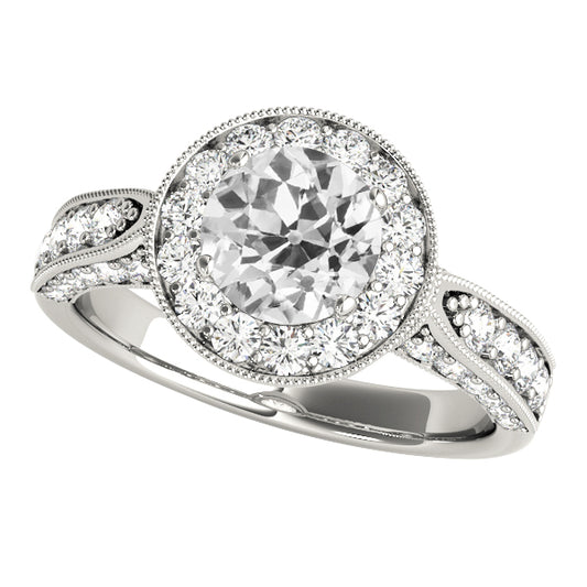 natural round diamond 5.25ct ring front view