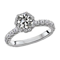 Women’s Halo Engagement Ring Round Old Miner Genuine Natural Earth Mined Diamond 7 Carats