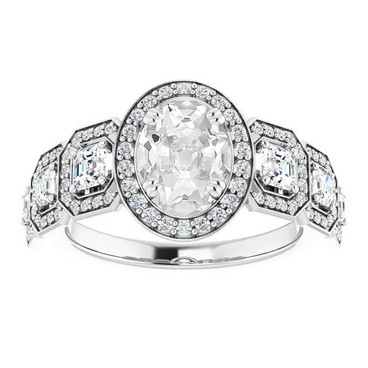 Halo Old Miner Diamond Ring Prong Set