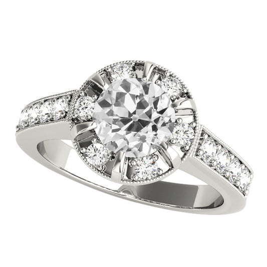 natural round diamond 4ct ring front view